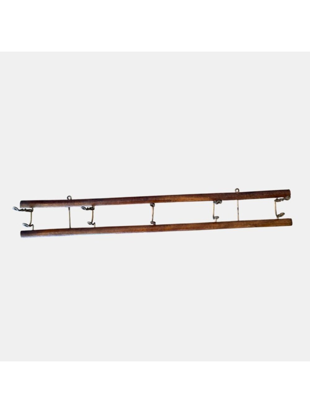 Antique French Farmhouse Wall Mounted Entryway Rail Rack Rustic Industrial